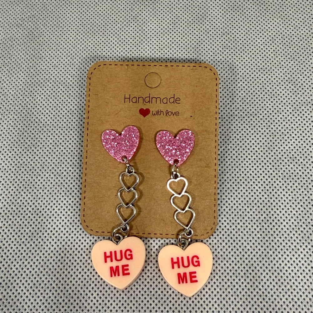 Handmade Valentine’s Day Candy Heart Earrings